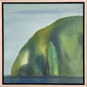 In Situ By Painter Kathryn Carter: Paragarahu with kowhai on the ridge