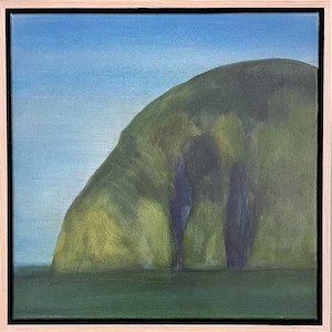 In Situ By Painter Kathryn Carter: Parangarahu with kowhai and caves