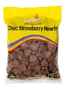Choc Strawberry Hearts 1kg