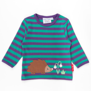 Toby Tiger: Toby Tiger - LS Tee - Organic Hedgehog Applique