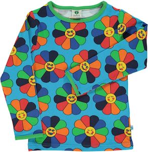 Smafolk - LS Tee - Flower - Ocean Blue