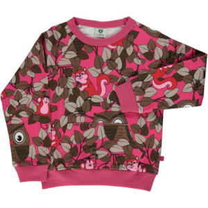 Smafolk - Sweatshirt - Owl in Tree - Carmine