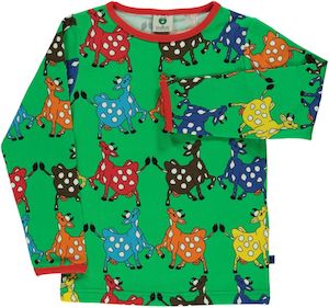 Smafolk: Smafolk - LS Tee - Cow - Apple Green