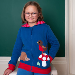 Toby Tiger: Toby Tiger - Organic Floral Mushroom Applique Hoodie