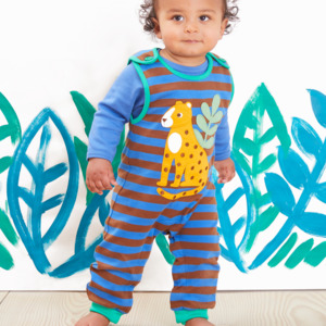 Toby Tiger - Slungarees - Organic Leopard Applique