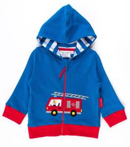Toby Tiger: Toby Tiger - Organic Fire Engine Applique Hoodie