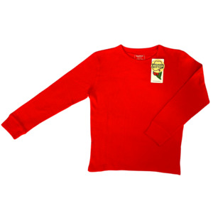 Lucky Lasts: Slugs & Snails - Organic Waffles - LS Top - Red (Adult Sizes) ** LAST SIZE L