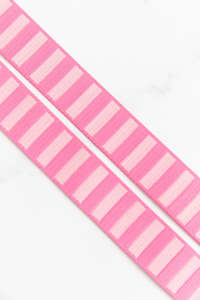 1 1/2” webbing: Bold Stripe Webbing 1 1/2” Flamingo & Pale Pink