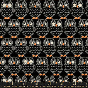 Fabric: Hoo’s There Black Fat Quarter - Ruby Star Society Collaboration