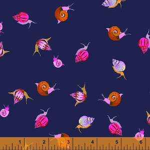 Individual Fat Quarters: Indigo Snails Fat Quarter  - Heather Ross 20th Anniversary Collection
