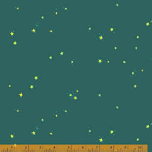 Individual Fat Quarters: Hand Drawn Stars Teal (FQ) - Lucky Rabbit by Heather Ross