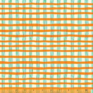 Painted Plaid Orange (FQ) - Lucky Rabbit by Heather Ross