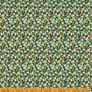 Individual Fat Quarters: Calico Dark Teal (FQ) - Lucky Rabbit by Heather Ross