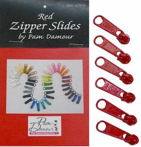 Zippers Bag Accessories: Zipper Pull Red #4.5 - Decorating Diva Pam Damour