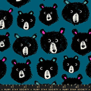 Ruby Star Society Fat Quarters: Teddy & The Bears Thunder (FQ) - Sarah Watts Ruby Star Society