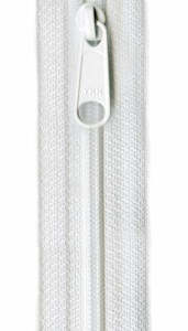 Zippers: 9 inch Zipper Closed Bottom White - YKK Zips