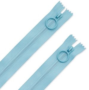 Zippers: Zipper Light Blue Hoop Pull 16 inch (2 Pack) - Zakka Workshop