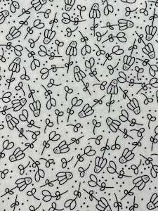 Remnant 84cm Printshop Daisy Cream & Black - Sweetwater for Moda Fabrics