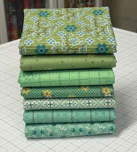 Gentler Times Mint Julep Half Yard Bundle (7) - Lori Holt for Riley Blake Designs
