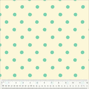Spots Dots Ginghams And Stripes: Dots Aqua Studio Edit (FQ) - Heather Ross for Windham Fabrics
