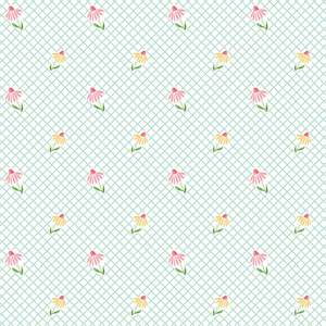 Spots Dots Ginghams And Stripes: Cone Flowers White Summer Skies and Fireflies - Gracey Larson for Riley Blake Designs