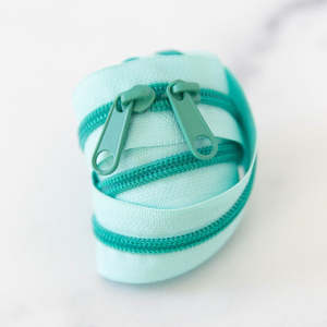 30” Spearmint Zipper - Teal Green Coil & Pulls