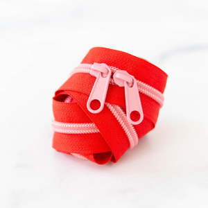 Zippers Bag Accessories: 30” Shortcake Zipper - Rose Pink Coil & Pulls