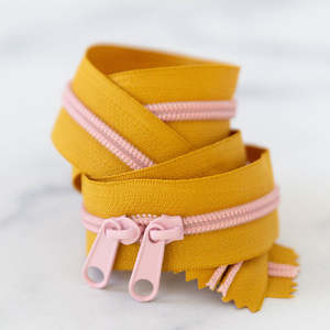 30” Ochre Zipper - Pale Pink Coil & Pulls