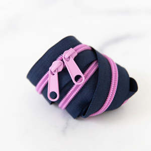 30” Midnight Zipper - Petunia Coil & Pulls