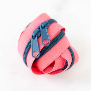 Zippers Bag Accessories: 30” Miami Zipper - Denim Blue Coil & Pulls