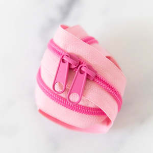 Zippers Bag Accessories: 30” Bubblegum Zipper - Bubblegum Pink Coil & Pulls