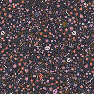 Boneyard Nocturnal (FQ) - Eerie by Katarina Roccella for Art Gallery Fabrics