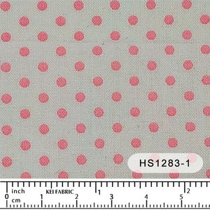New At Rainbow Stash: Happy Sweet Home White with Pink Dot - Kei Fabrics Japan