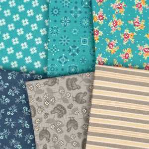 Farmer's Daughter Rustic Raindrop Fat Quarter Bundle (6) - Lori Holt Bee In My Bonnet