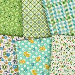 Farmer's Daughter Sage and Thyme Fat Quarter Bundle (6) - Lori Holt Bee In My Bonnet