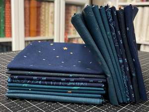 New At Rainbow Stash: Southern Skies V.2 Teal/ Navy Sashing FQ Starter Pack - Ruby Star Society Fabrics