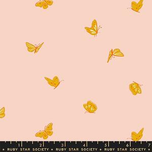 Ruby Star Society: Flowerland Butterflies Vintage Pink (FQ) - Melody Miller Ruby Star Society