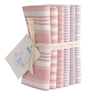 Tilda Woven Tea Towel Red/Plum Bundle - Tilda Fabrics