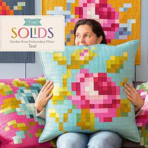 Tilda Teal Linen Cushion Fabric Kit  - Essex Linen Robert Kaufman