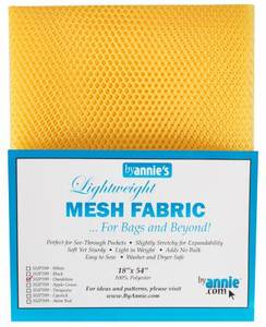 Zippers Bag Accessories: By Annie Lightweight Mesh 1/2 yard  - Dandelion