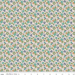 Farmer's Daughter Seaglass Daisy Fabric C17161-SEAGLASS by Lori Holt for Ri&hellip;
