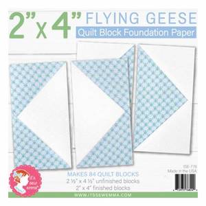 2" × 4" Flying Geese Quilt Block Foundation Paper ISE-776 | It's Sew Emma