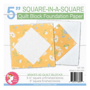 New At Rainbow Stash: 5" Square in a Square Quilt Block Foundation Paper ISE-795 | It's Sew Emma