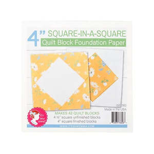 4" Square in a Square Quilt Block Foundation Paper ISE-780 | It's Sew Emma