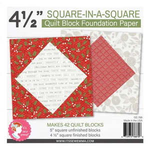 4.5" Square in a Square Quilt Block Foundation Paper ISE-788 | It's Sew Emma