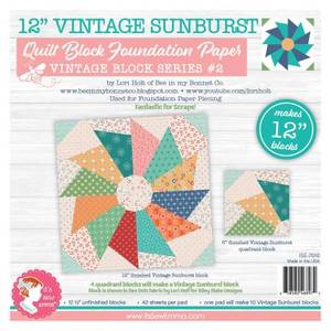 12" Vintage Sunburst Quilt Block Foundation Paper ISE-7010 by Lori Holt for It&a&hellip;