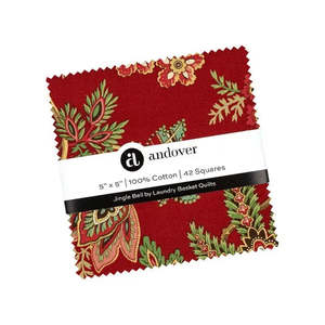 Jingle Bell 5" Charm Squares Laundry Basket Quilts for Andover