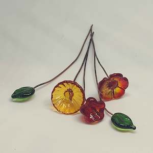 Glass Art: Glass Art - Tiny Bouquets - Fire Garden