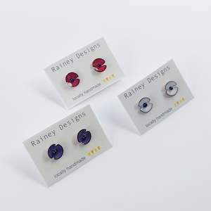 Anzac enamel Poppy Studs (choose from three colours)