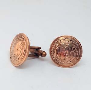 Re-minted: Copper two cent cufflinks